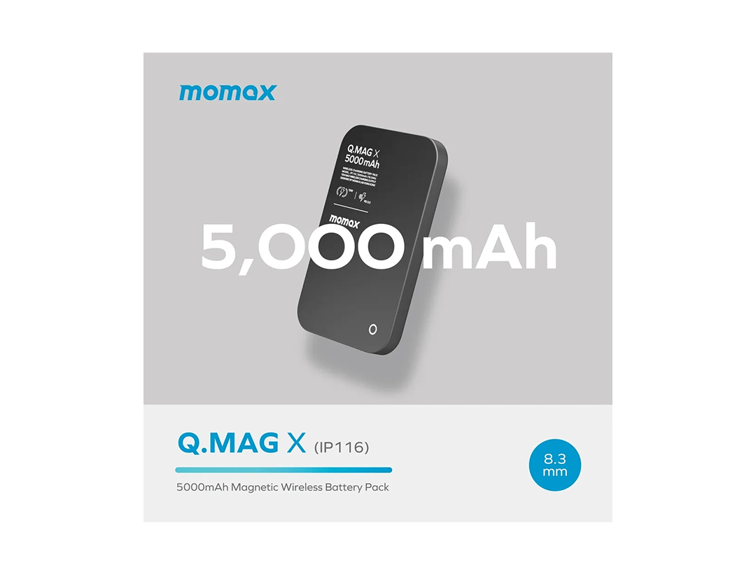 MOMAX Q MAG X 5000mAh 15W Magsafe Wireless Power Bank - Black in Qatar MOMAX Q MAG X 5000mAh 15W Magsafe Wireless Power Bank - Black in Qatar